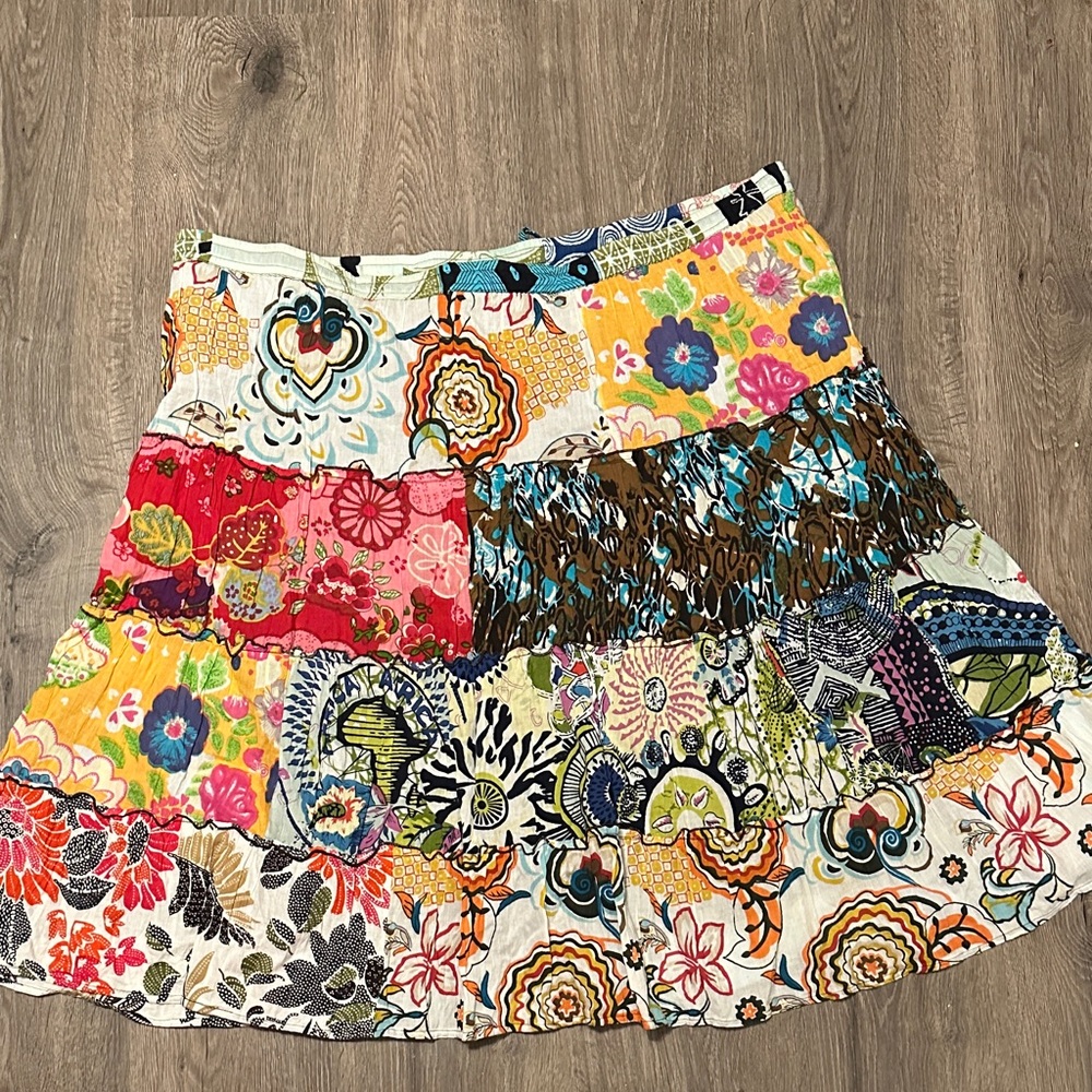 Bay Studio Multicolor Patchwork A-Line Skirt - image 6